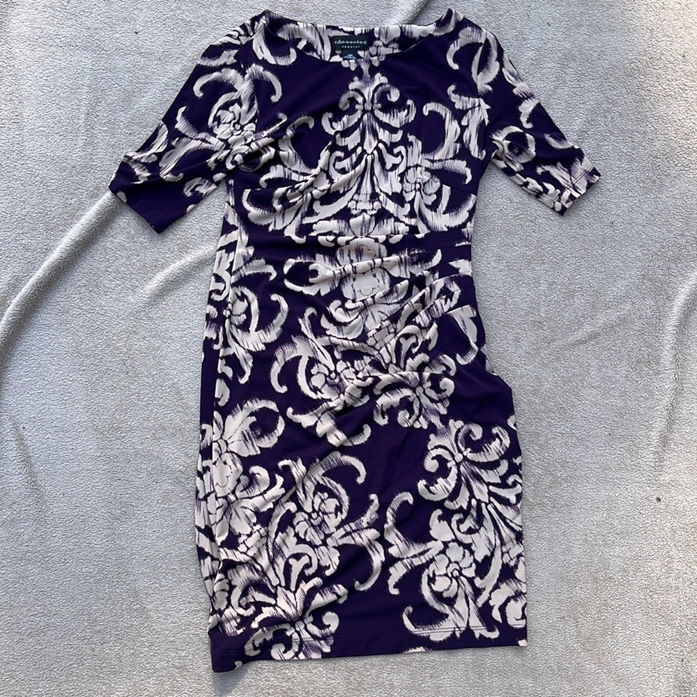 Purple and tan dress